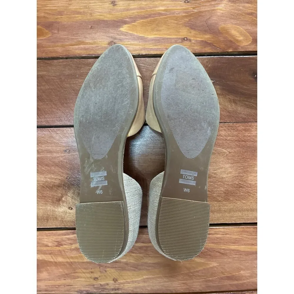 Tom’s Jutti D'Orsay Tan Almond Toe Flats - Size 6